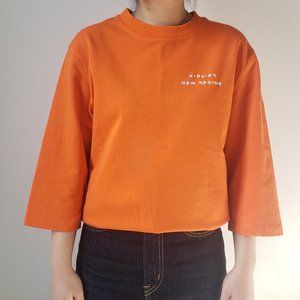 Atelier New Regime orange quarter sleeve knit tee